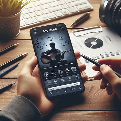 musician sleek website on smartphone